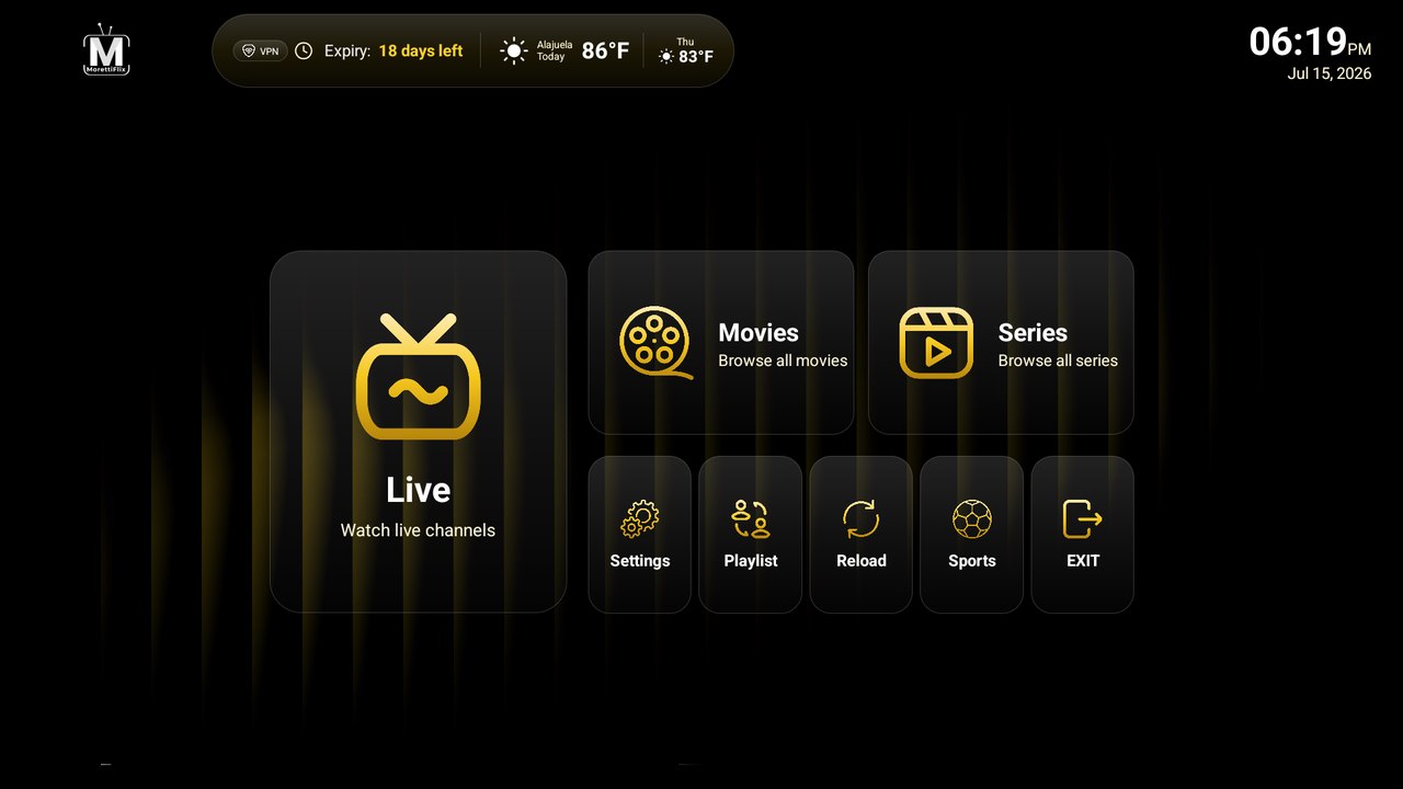 IBO Ultra Glass Gold interface preview