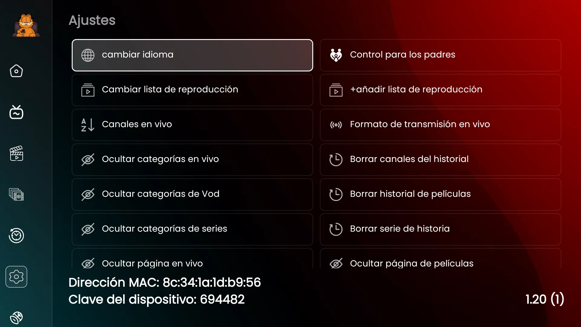YouTivi Ultra 6 Topics 19 ajustes