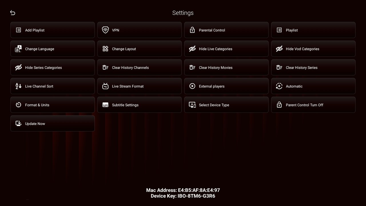 IBO Ultra Glass Red 05 settings