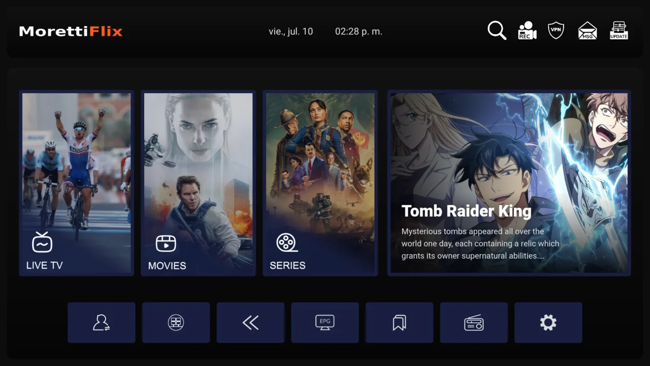 XCIPTV V1001 interface preview