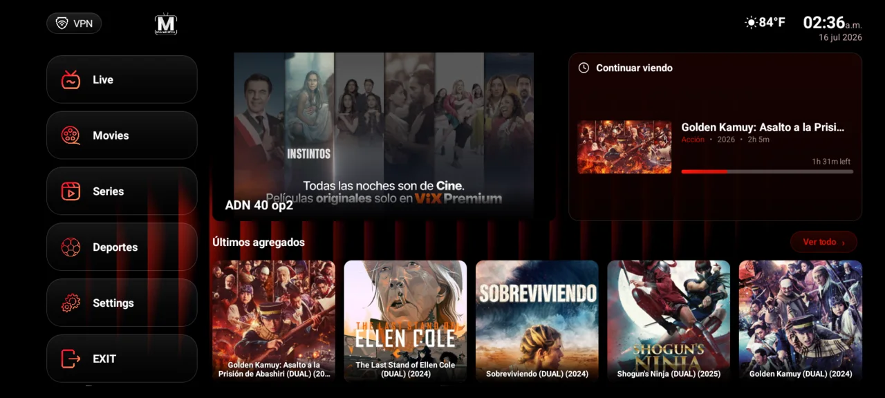 IBO ULTRA 4.3 HOME PLAYER 6 Topics interface preview