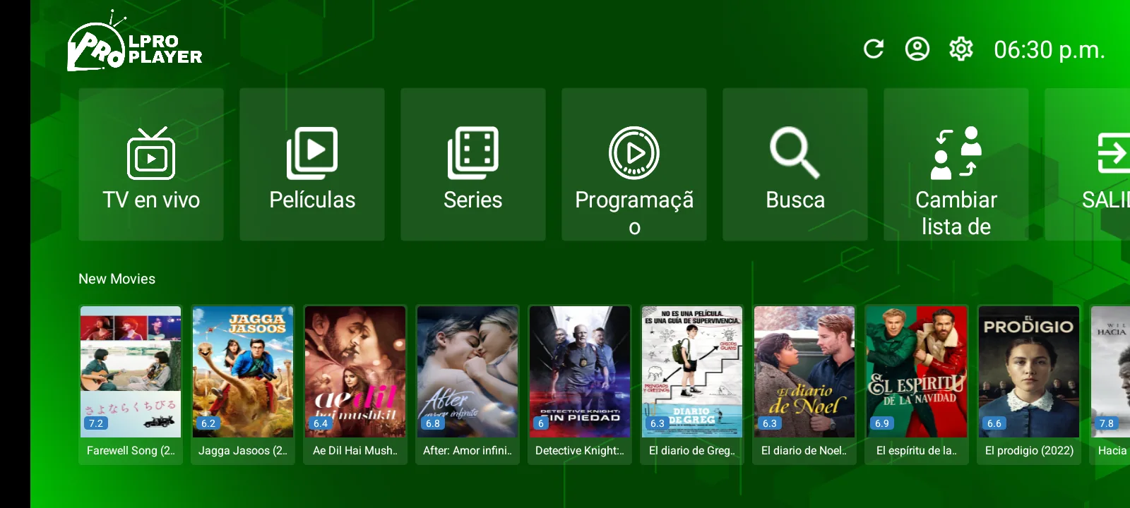 LPRO PLAYER PRO interface preview