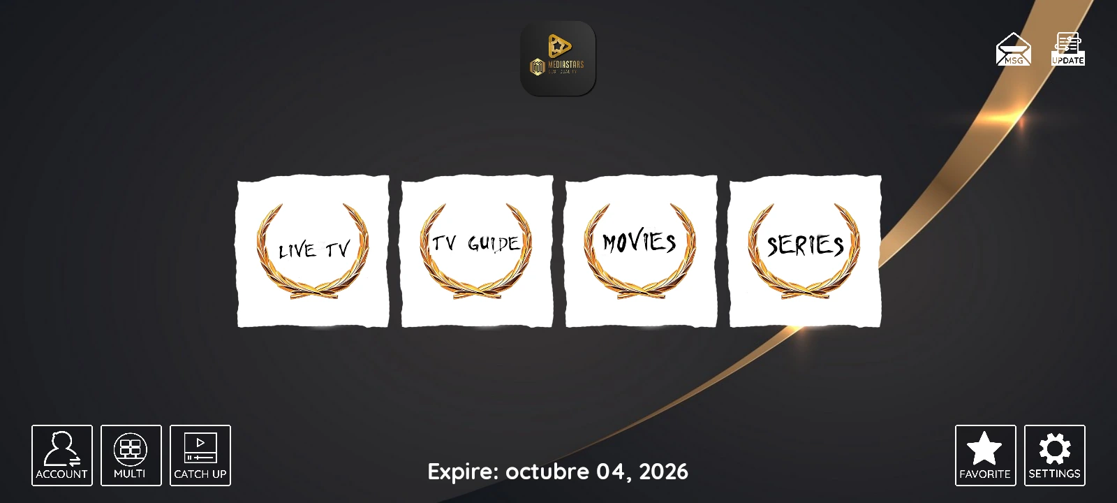 XCIPTV GOLD VIP interface preview