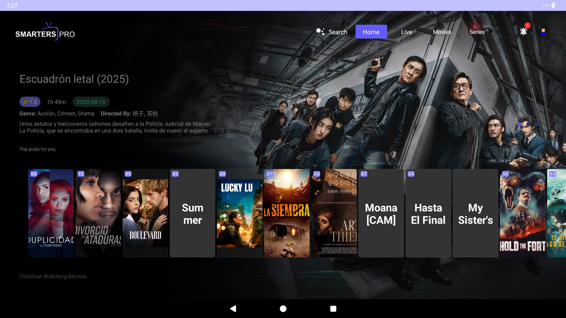SMARTERS NUEVA DUAL interface preview