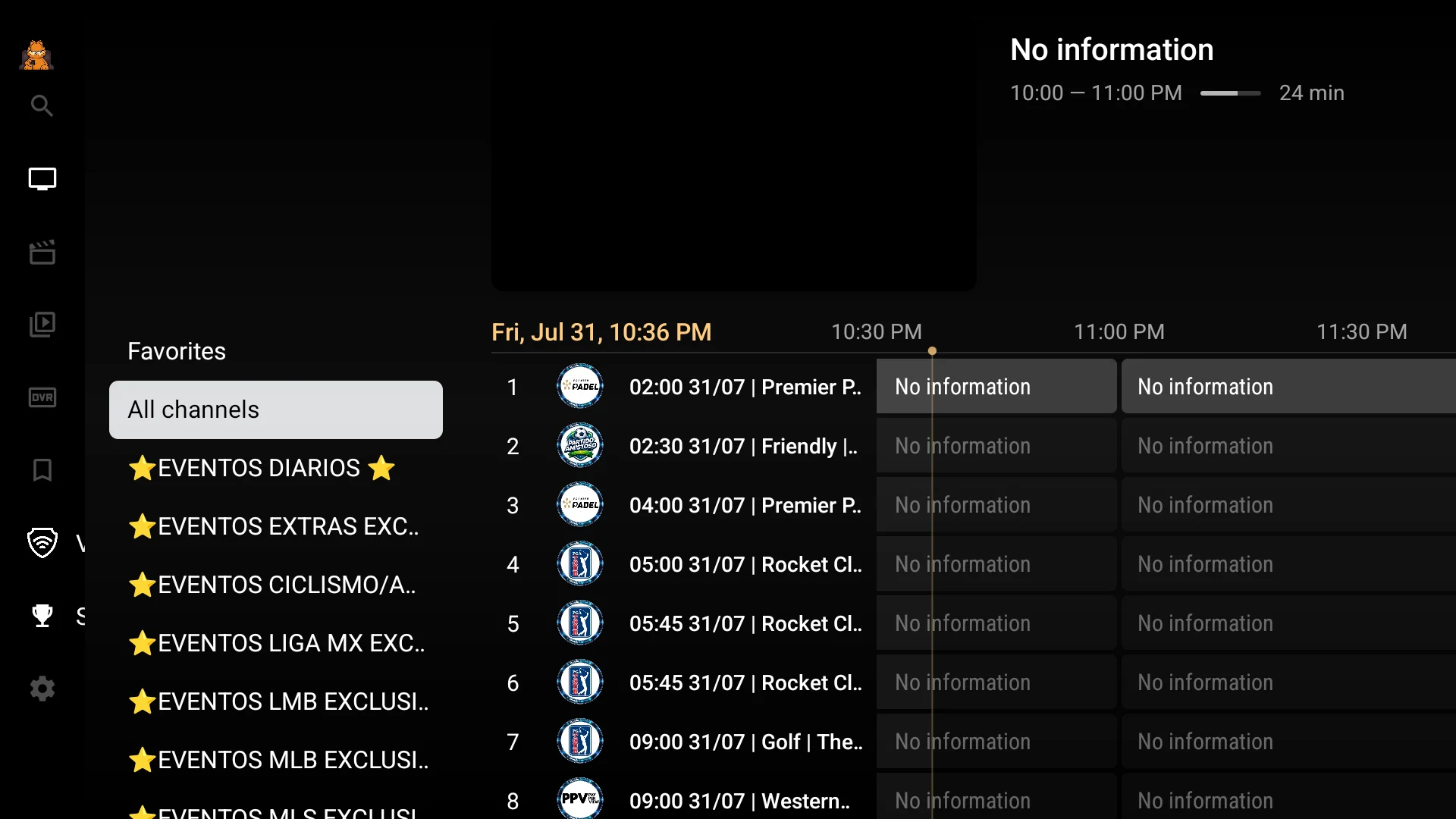 TIVIMATE 5.3.3 with VPN live tv screen