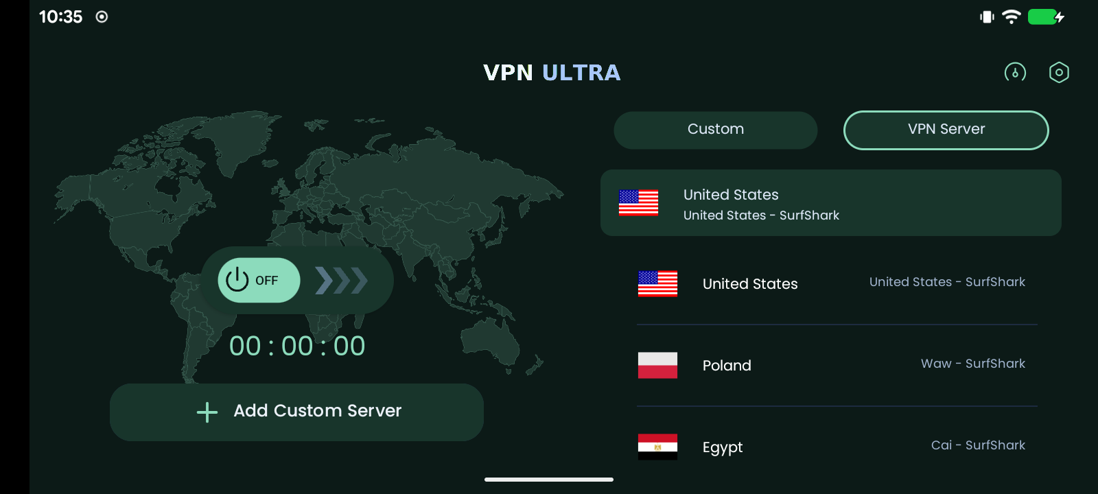 VPN ULTRA interface preview